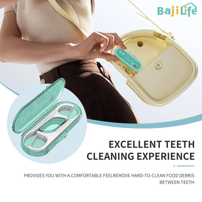 200 Dental Floss Picks - 2-Box Bejilife Dispenser Kit | Travel-Friendly