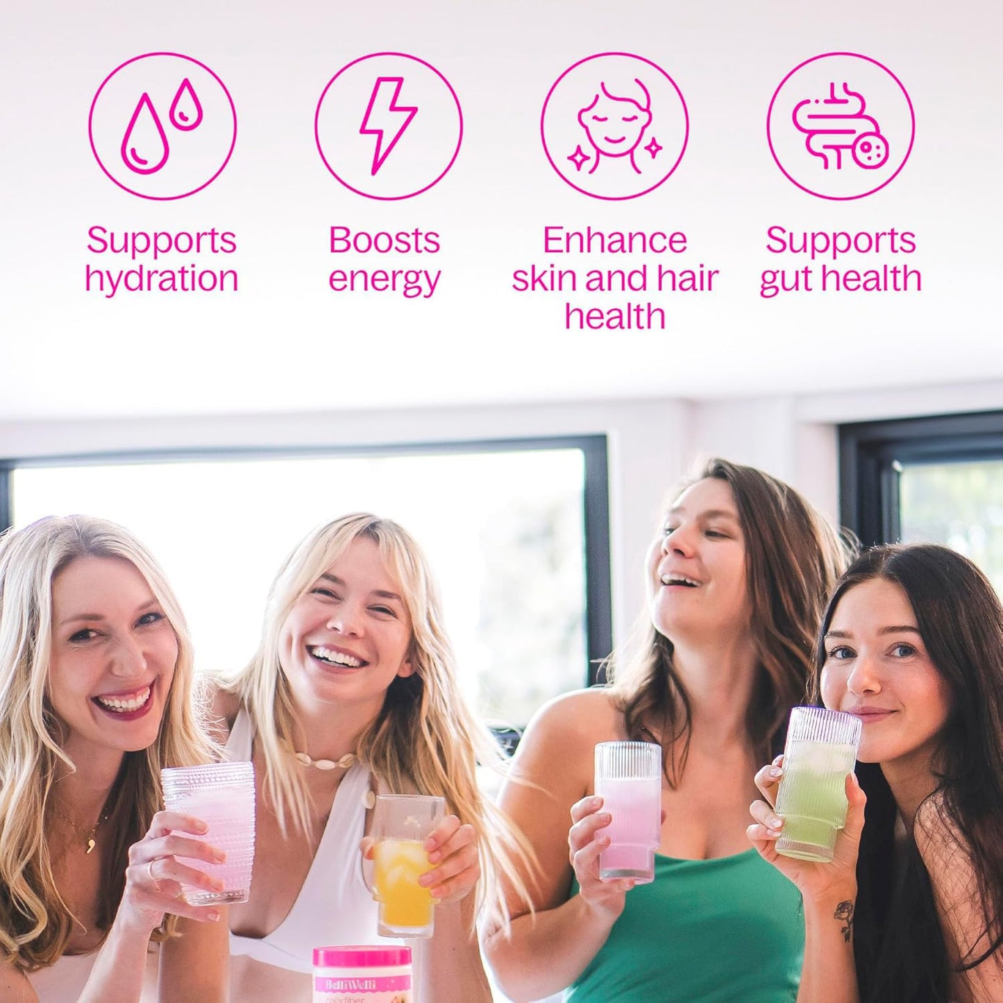 Belli Welli Daily Fiber Packets with Collagen, Probiotics & Electrolytes - 10 Count Variety