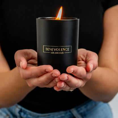 Benevolence LA Charcoal Scented Candle - 10oz Soy Wax, Black Home Candle