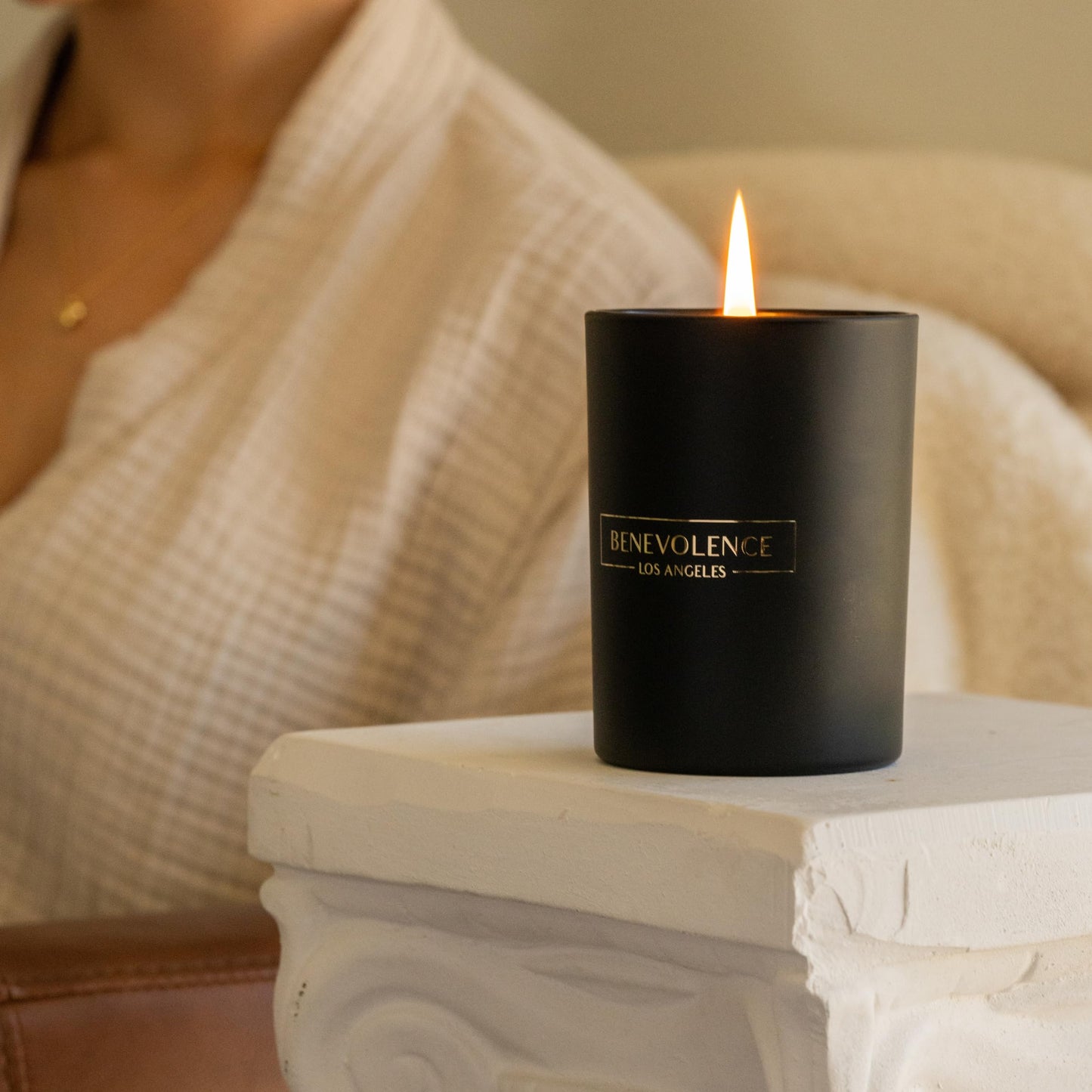 Benevolence LA Charcoal Scented Candle - 10oz Soy Wax, Black Home Candle