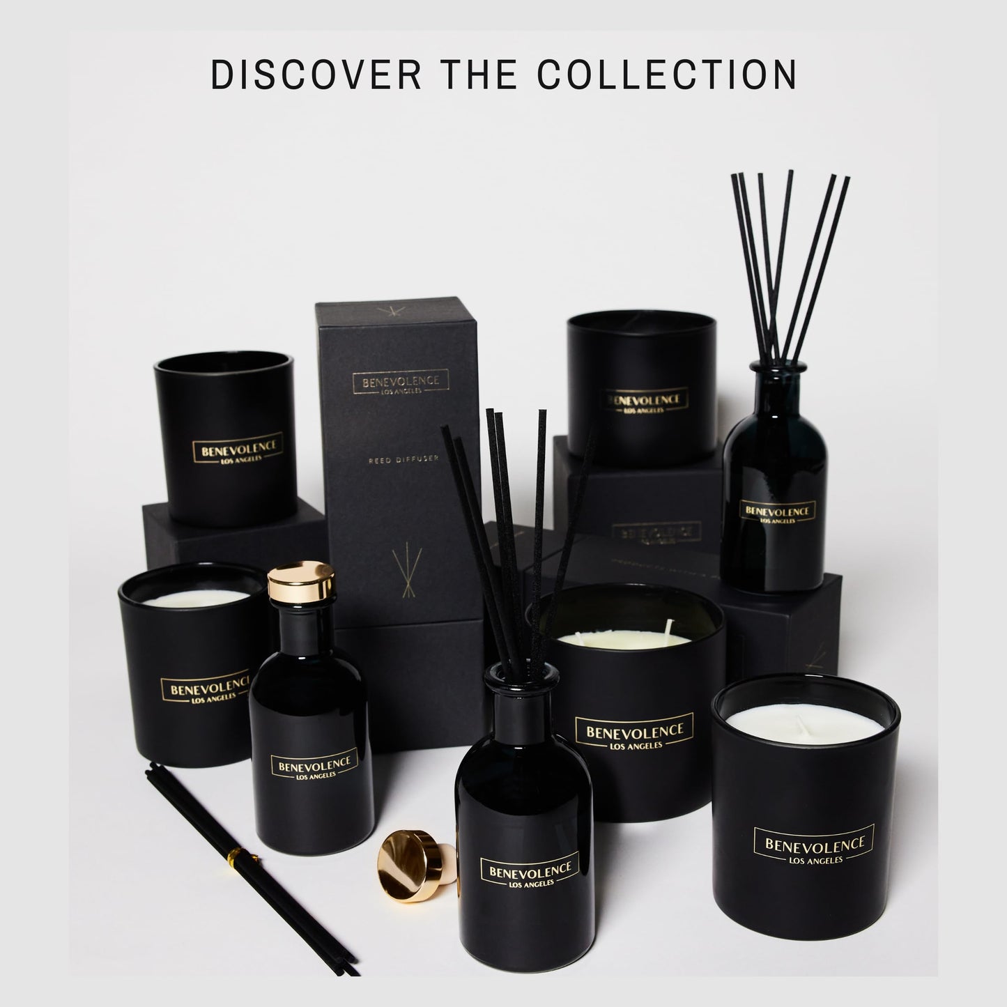 Benevolence LA Clearance Candle – Rose & Sandalwood | 6oz Soy Candle | Matte Black Vessel | Home Fragrance