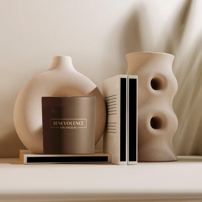Benevolence LA Rose & Sandalwood Soy Candle – 8oz, 45h Burn | Holiday Home Fragrance