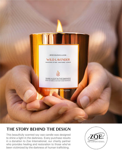 Benevolence LA Wild Lavender Wood Wick Candle – 8oz Soy Christmas Scented Candle