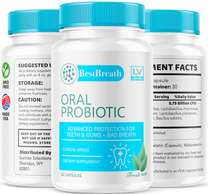 1 Pack Best Breath Oral Probiotic – 30 Capsules (1 Month Supply)