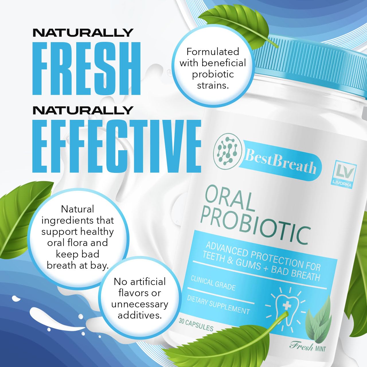 Best Breath Oral Probiotic 3 Pack – 90 Capsules (3 Months) | Bad Breath Solution