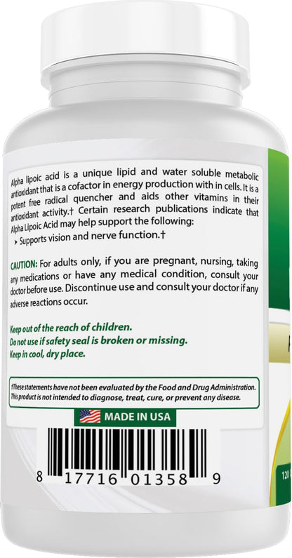 Best Naturals Alpha Lipoic Acid 300 mg – 120 Capsules