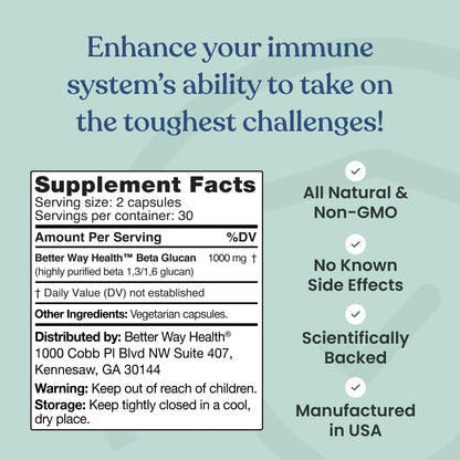 Better Way Health™ Advanced Immune Readiness — Beta Glucan 500 (Pack of 3)