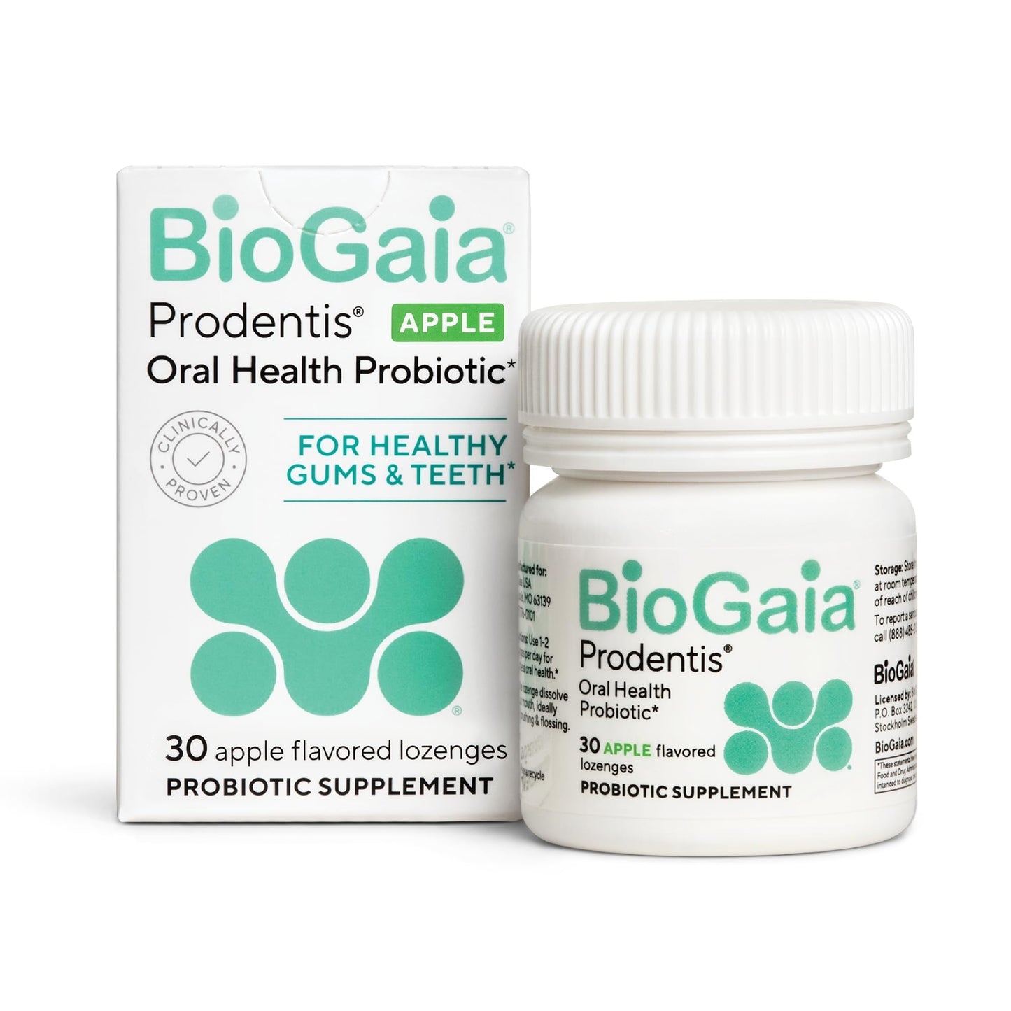 BioGaia Prodentis – Apple Flavored Oral Probiotic Lozenges for Healthy Gums & Fresh Breath