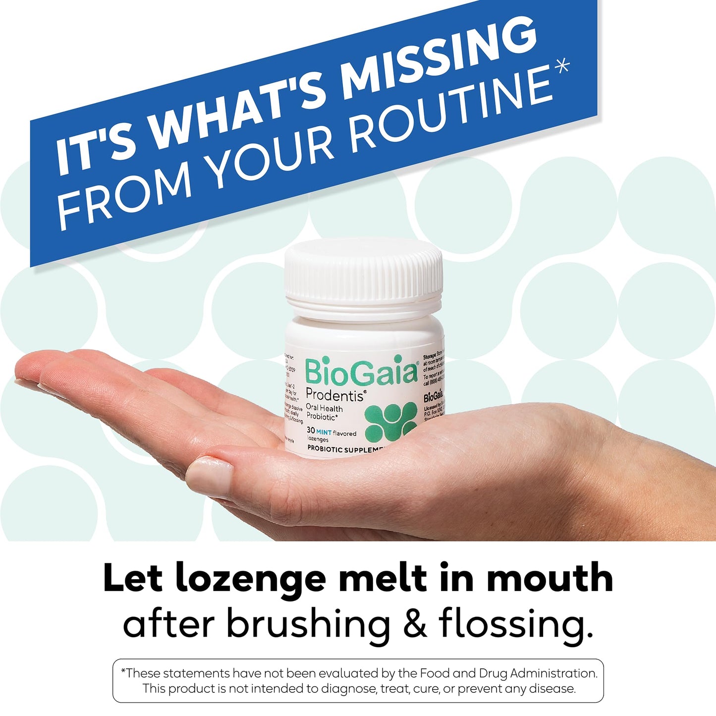 BioGaia Prodentis – Apple Flavored Oral Probiotic Lozenges for Healthy Gums & Fresh Breath
