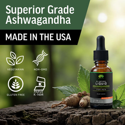BIOACTIVE Liquid Ashwagandha Drops – Testosterone Support & Adaptogen