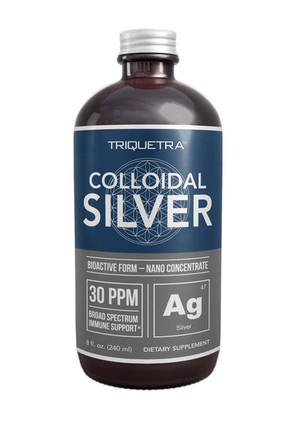 Bioactive Colloidal Silver 8 oz – Glass Bottle, 30 PPM, Immune Support
