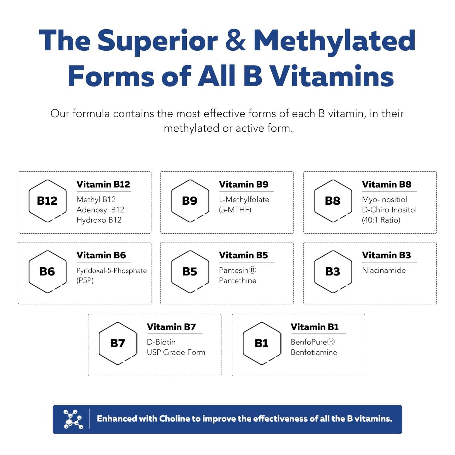 BioActive Vitamin B Complex – Bloodstream-Ready, Methylated B Vitamins, 60 Servings