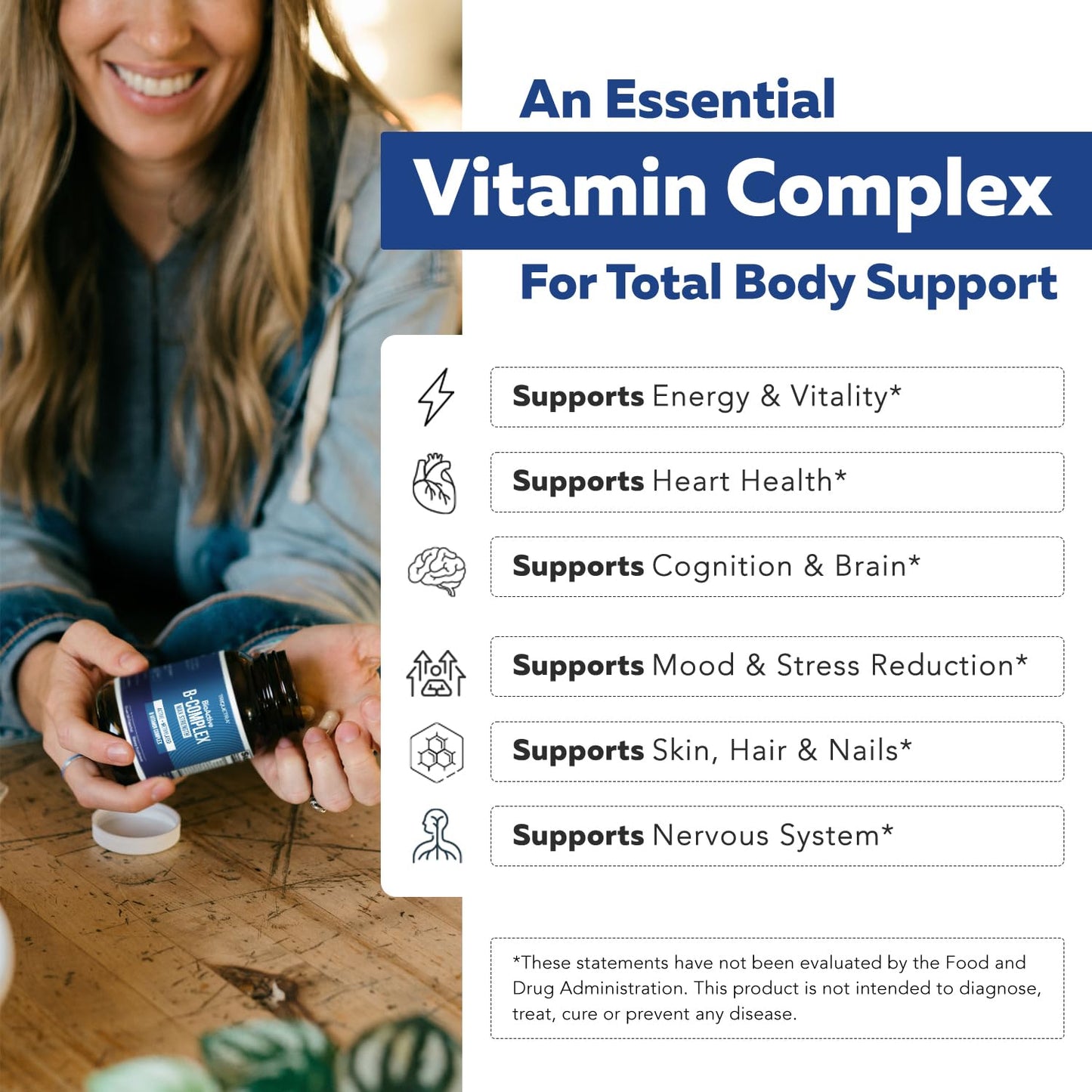 BioActive Vitamin B Complex – Bloodstream-Ready, Methylated B Vitamins, 60 Servings
