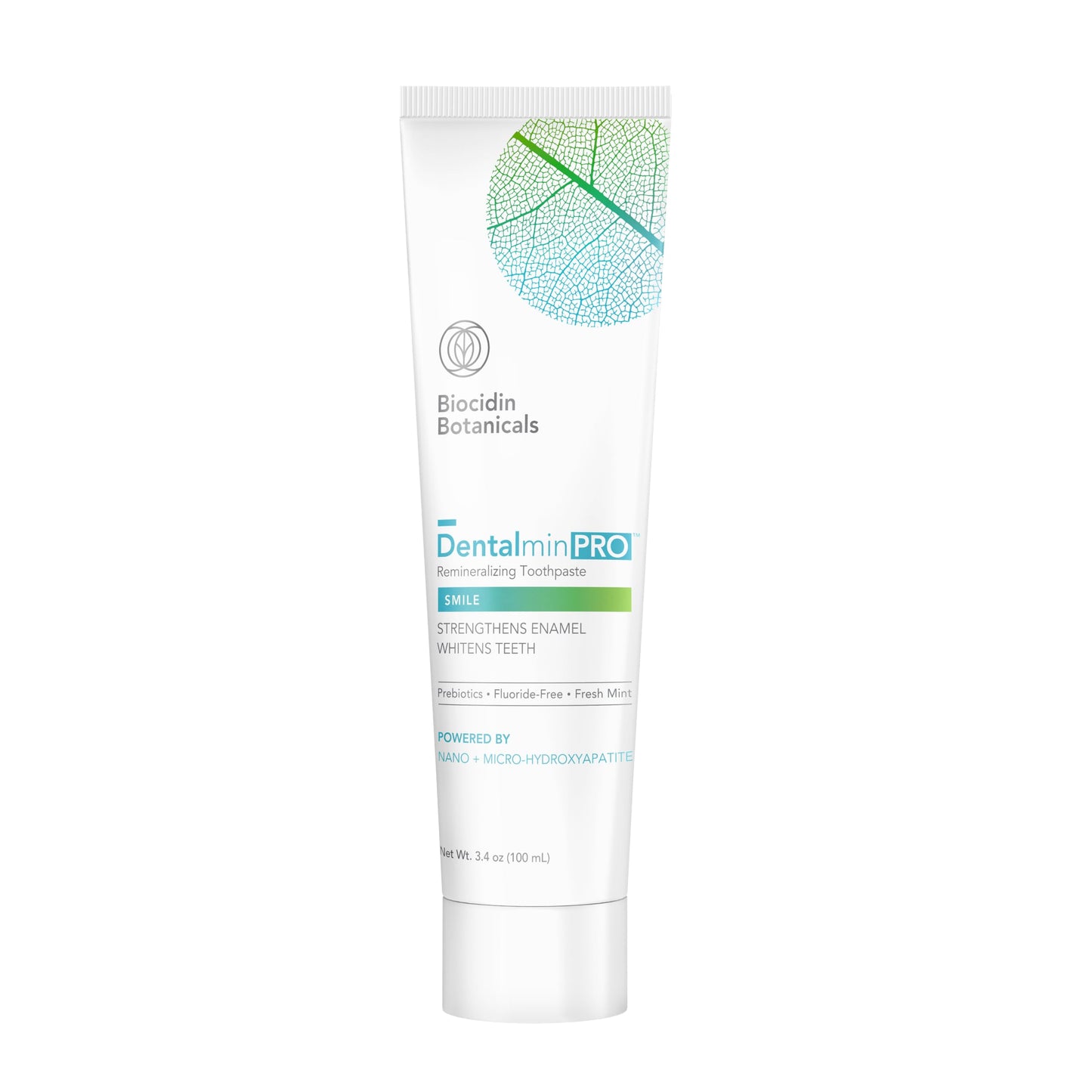 Biocidin Dentalmin Pro Remineralizing Toothpaste – Fluoride-Free, Enamel Strengthening with Hydroxyapatite & Prebiotic (3.4 oz)