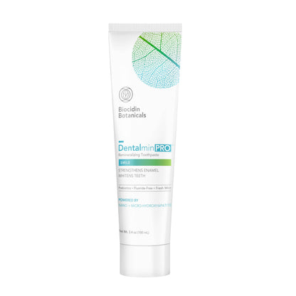 Biocidin Dentalmin Pro Remineralizing Toothpaste – Fluoride-Free, Enamel Strengthening with Hydroxyapatite & Prebiotic (3.4 oz)