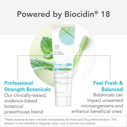 Biocidin Dentalmin Pro Remineralizing Toothpaste – Fluoride-Free, Enamel Strengthening with Hydroxyapatite & Prebiotic (3.4 oz)