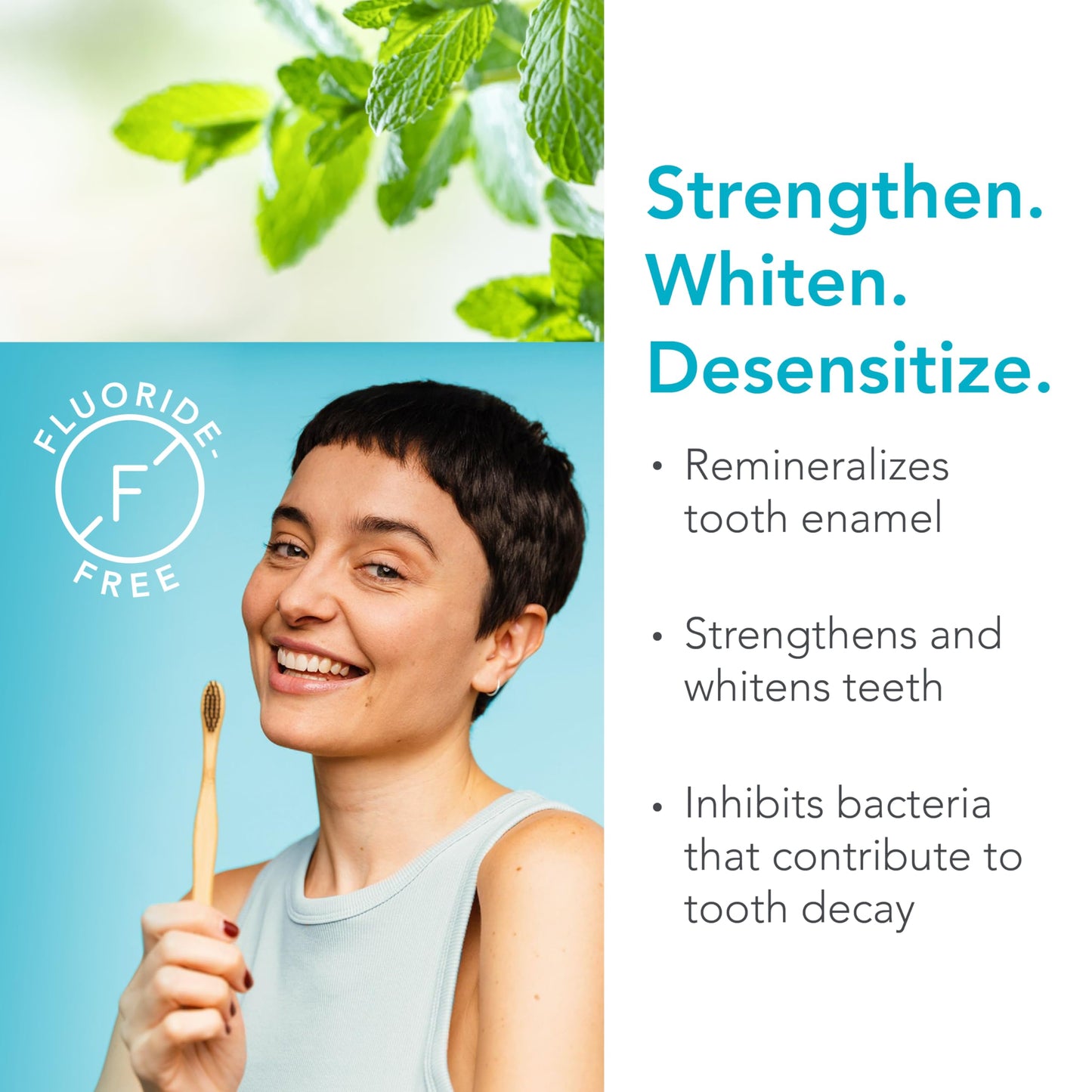 Biocidin Dentalmin Pro Remineralizing Toothpaste – Fluoride-Free, Enamel Strengthening with Hydroxyapatite & Prebiotic (3.4 oz)