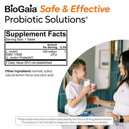 BioGaia Kids Probiotic Chewables | Gentle Digestive Support for Ages 3+ | 90 Day Supply
