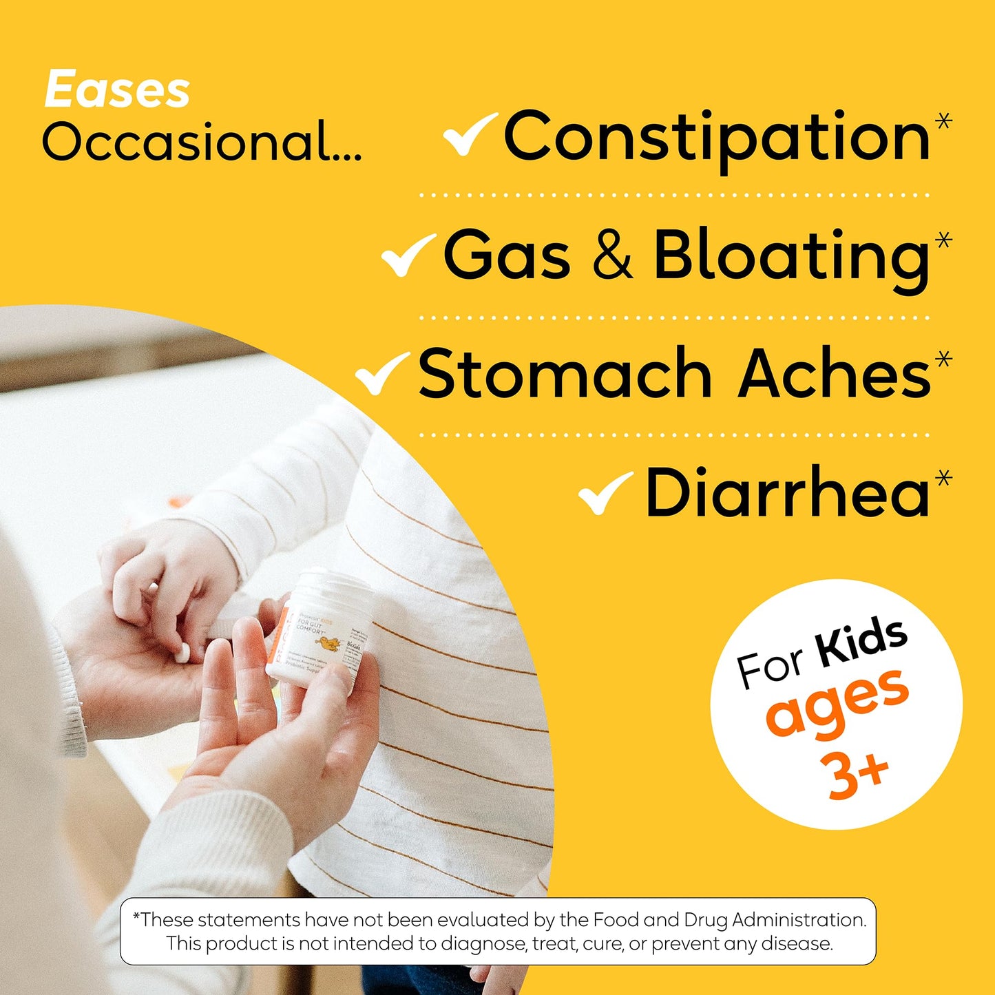 BioGaia Kids Probiotic Chewables | Gentle Digestive Support for Ages 3+ | 90 Day Supply
