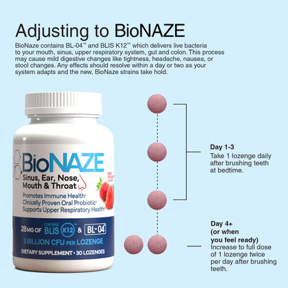 Bionaze BLIS K12 & BL-04 Oral Probiotic – 30 Count | Oral & Respiratory Support