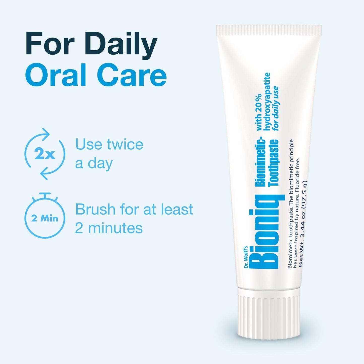 Bioniq Classic Biomimetic Toothpaste – 20% Hydroxyapatite, Fluoride-Free, Pack of 3