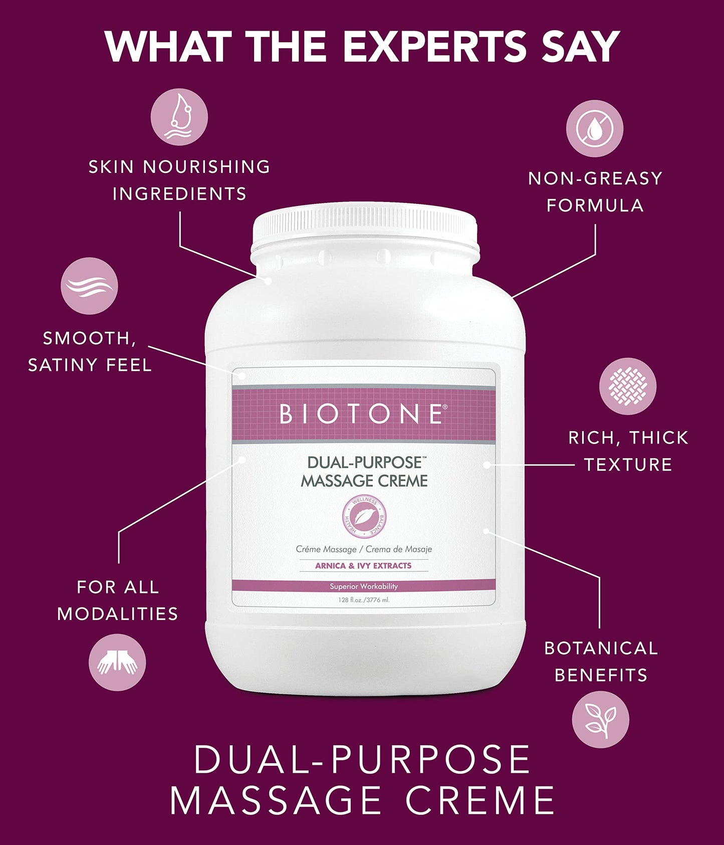 BIOTONE Dual-Purpose Massage Crème with Arnica & Ivy Extracts