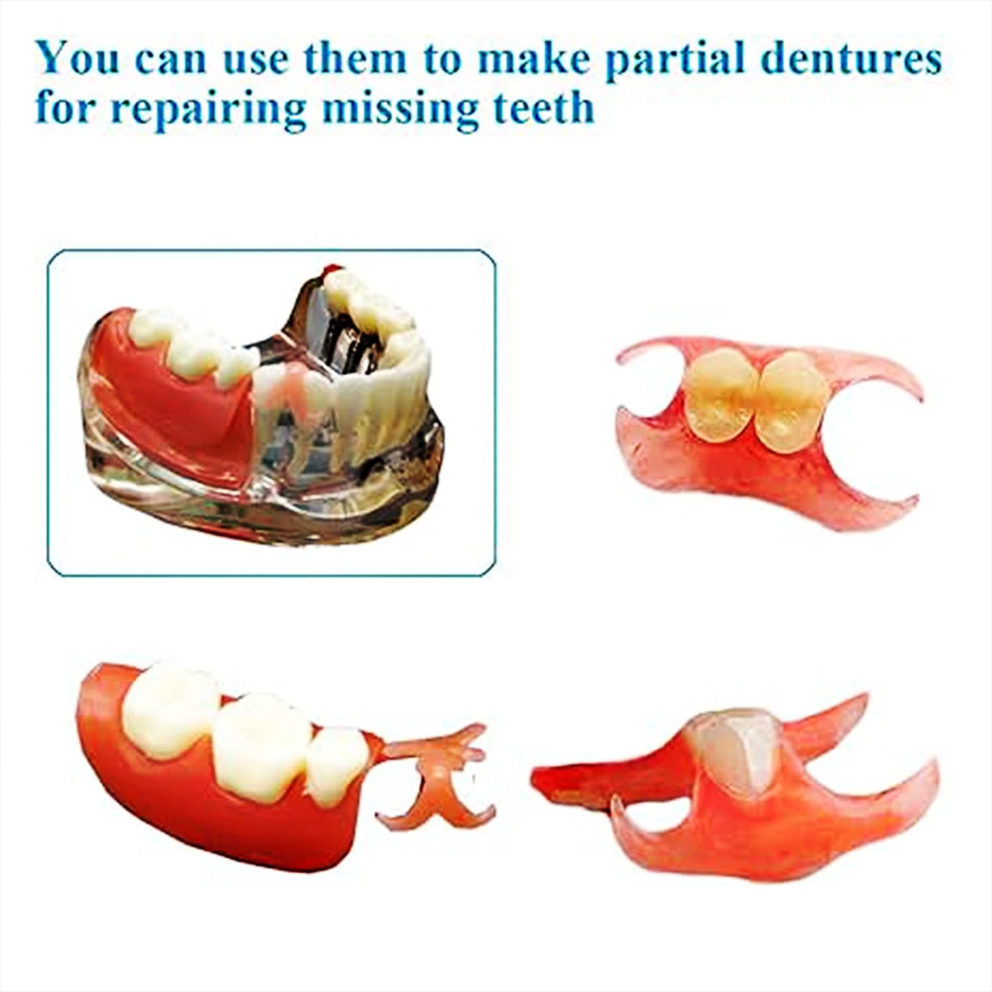 BJDTY DIY Denture Kit – Partial & Full Dentures with Tool Kit & Temporary Teeth