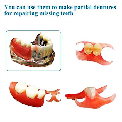 BJDTY DIY Denture Kit – Partial & Full Dentures Practice Set with Tool Kit