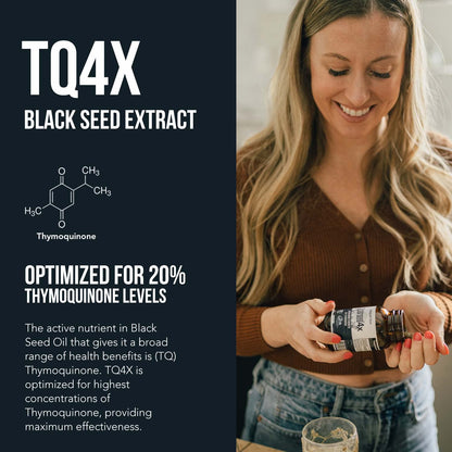 20% Thymoquinone Black Seed Oil Extract Capsules – TQ-Advanced 4X® (60:1, 60 Capsules, Vegan)