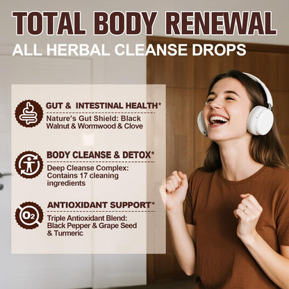 Black Walnut Wormwood Clove Cleanse Drops - 23-in-1 Gut Health Support (Raspberry, 2 oz)