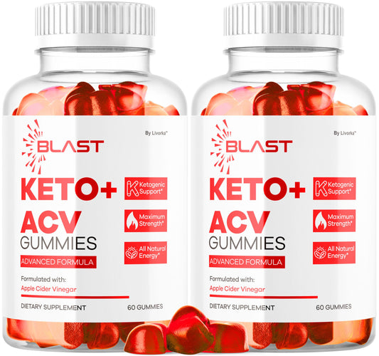 (2 Pack) Blast Keto ACV Gummies - All-Natural Apple Cider Vinegar Formula, 120 Gummies, 1050MG Vitamin Gummies