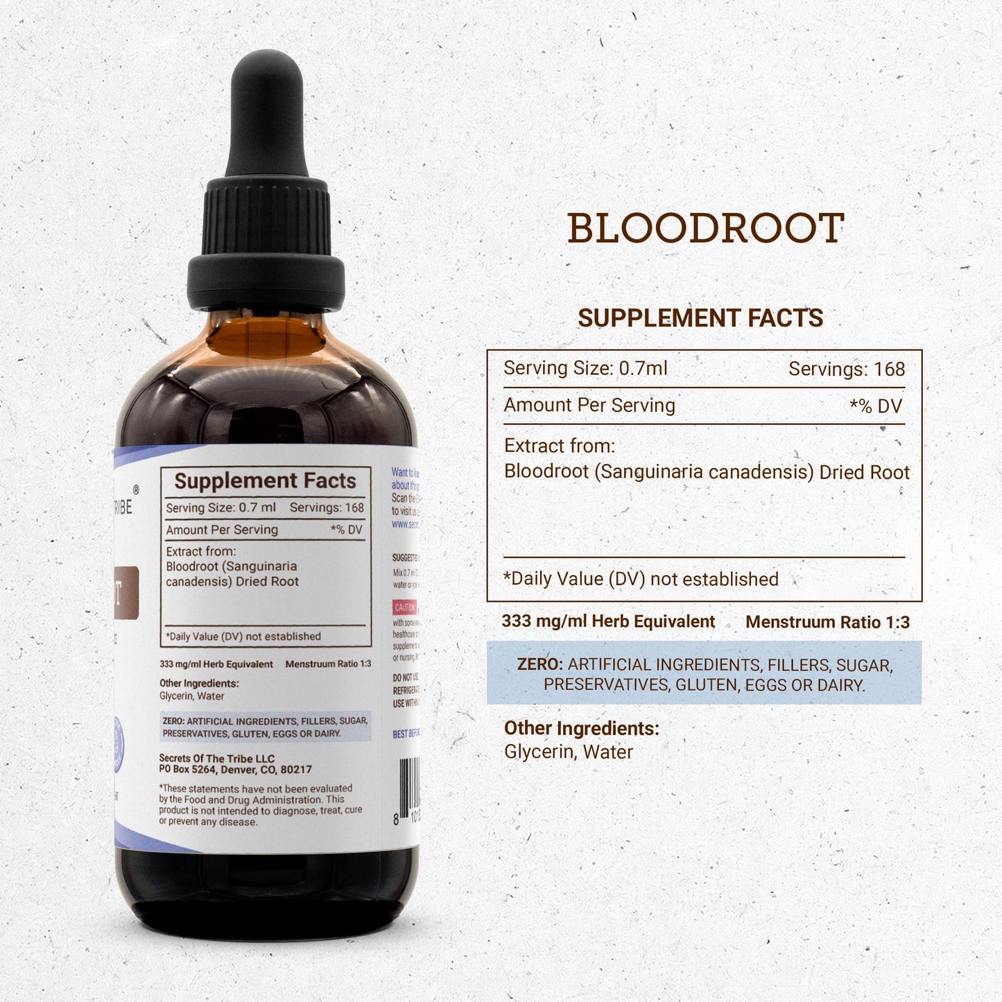 Secrets of the Tribe Bloodroot Alcohol-Free Tincture Extract – 4 fl oz