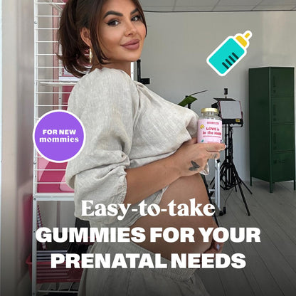 Bloom Robbins Hair Gummy Prenatal Vitamins for Women – 60 Prenatal Hair Gummies with Folic Acid & Vitamin B6