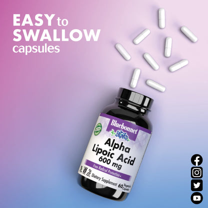 BLUEBONNET NUTRITION Alpha Lipoic Acid 100 mg - 30 Veg Capsules | Non-GMO & Vegan