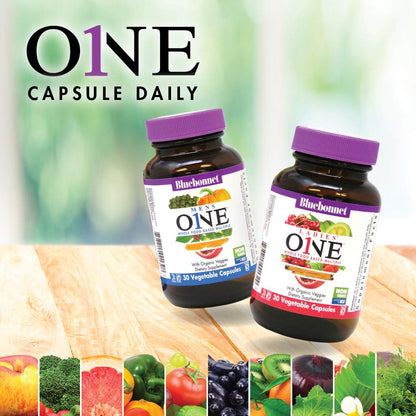 Bluebonnet Nutrition Ladies One Organic Vegetable Capsule – Whole Food Multivitamin with K2, 30 Count