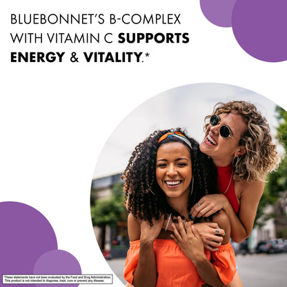 BlueBonnet Stress B-Complex for Women & Men – Vegan & Gluten-Free