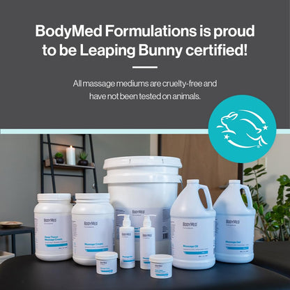 BodyMed Formulations Massage Cream, 1 gal. – Fragrance-Free, All-Natural Cream for Massage Therapy – Leaping Bunny Certified – Arnica Extract & Jojoba – Non-Staining & Paraben Free