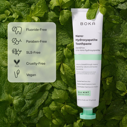 Boka Fluoride Free Nano Hydroxyapatite Toothpaste – Ela Mint, 4 oz, 3-Pack (US Made)
