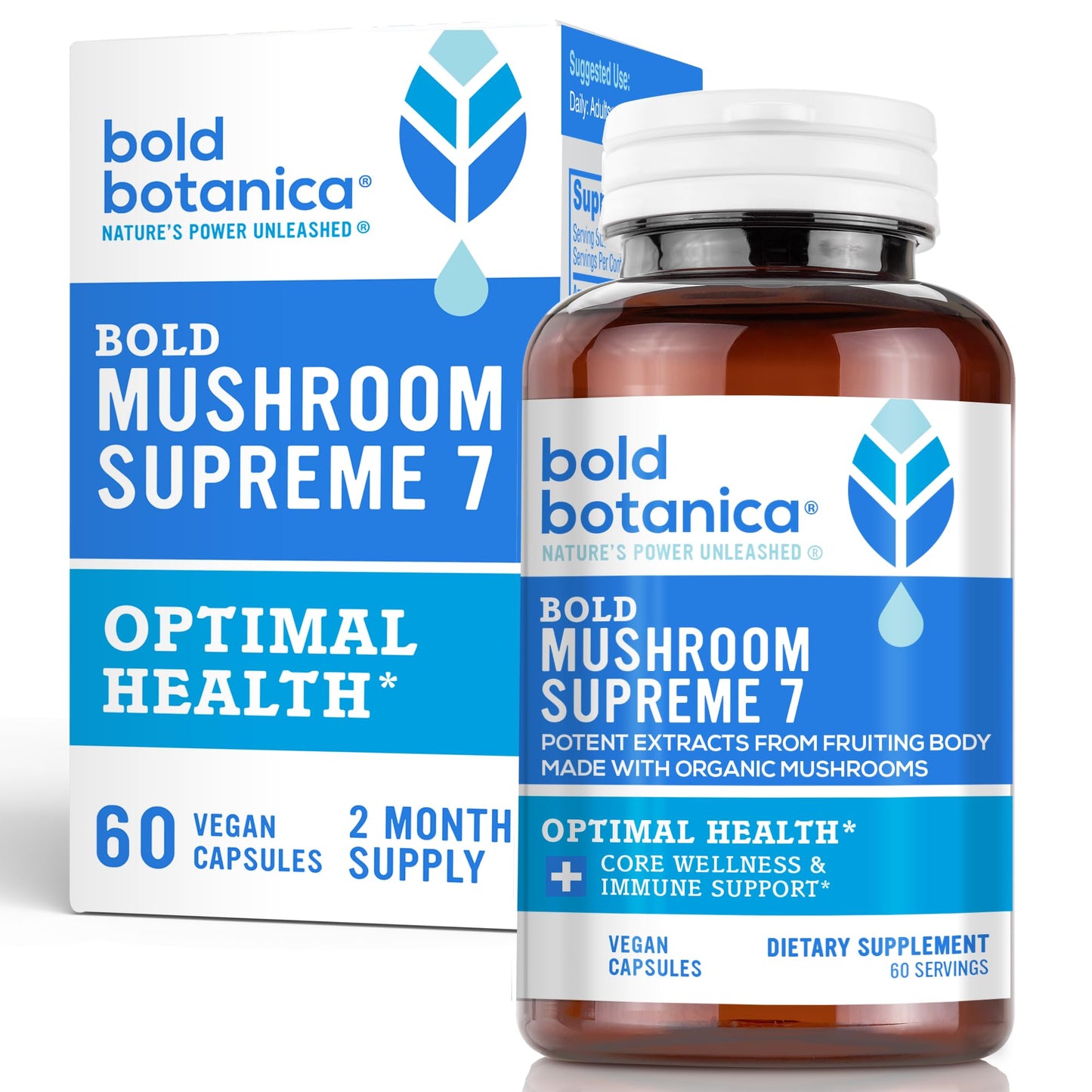 Bold Botanica Mushroom Supreme 7 – Immune Support, 60 Capsules