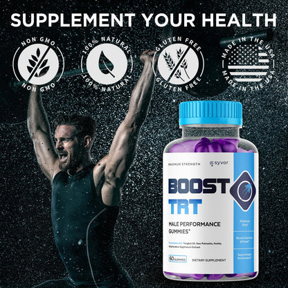 (2 Pack) Boost TRT Gummies – All-Natural Ingredients – 120 Gummies