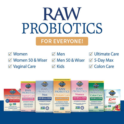 Garden of Life Raw Probiotics for Men Over 50 – 85B CFU, 90 Vegetarian Capsules, Gluten Free