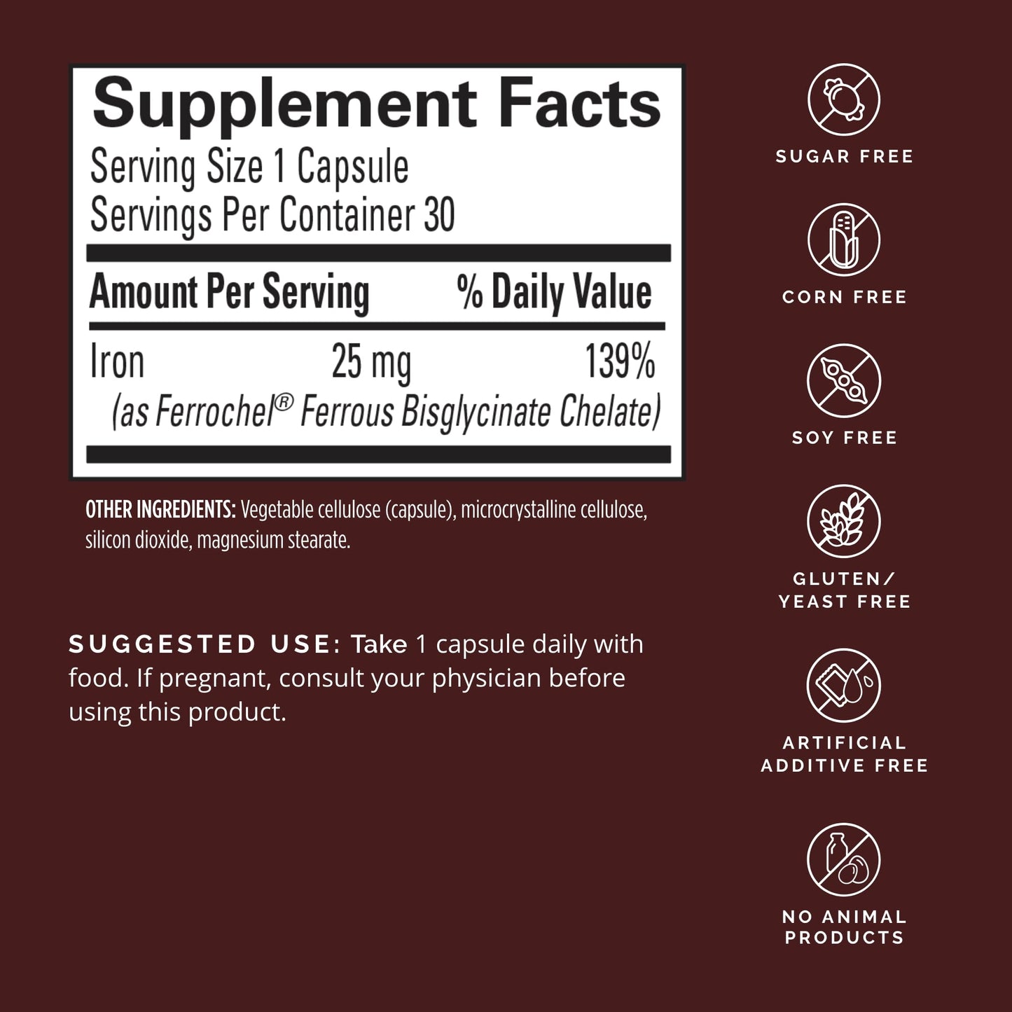 BRAINMD Dr Amen Iron - 30 Capsules | Supports Energy, Cognitive Function & Gene Regulation | Gluten Free
