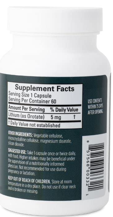 BRAINMD Dr Amen Lithium Ootate - 60 Capsules (60 Servings) | Brain Health | Gluten Free