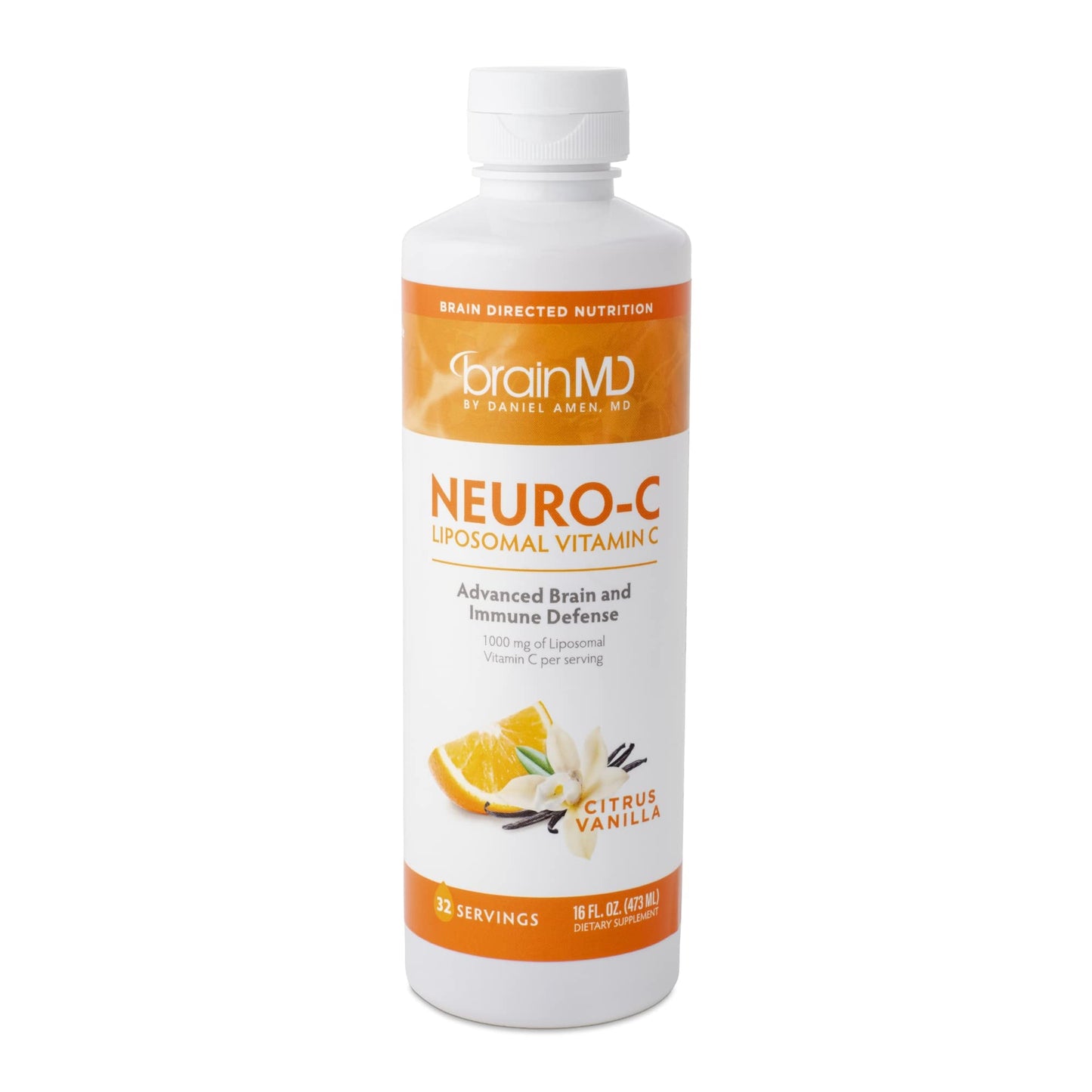 BRAINMD Neuro-C Citrus Vanilla Liposomal Vitamin C - 16 fl oz - 1000 mg (32 Servings)