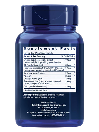 Life Extension Cruciferous Vegetable Extract & Resveratrol – 60 Capsules | Gluten-Free, Non-GMO, Vegetarian
