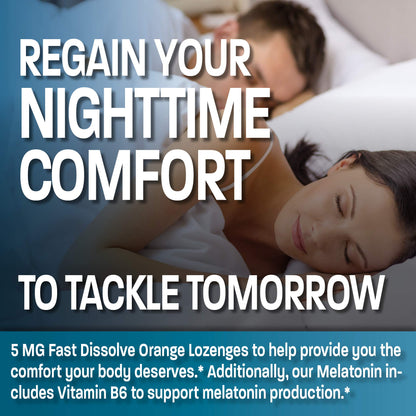 Bronson Melatonin 5mg Fast Dissolve Orange Lozenges with Vitamin B6 - 360 Vegetarian Chewables