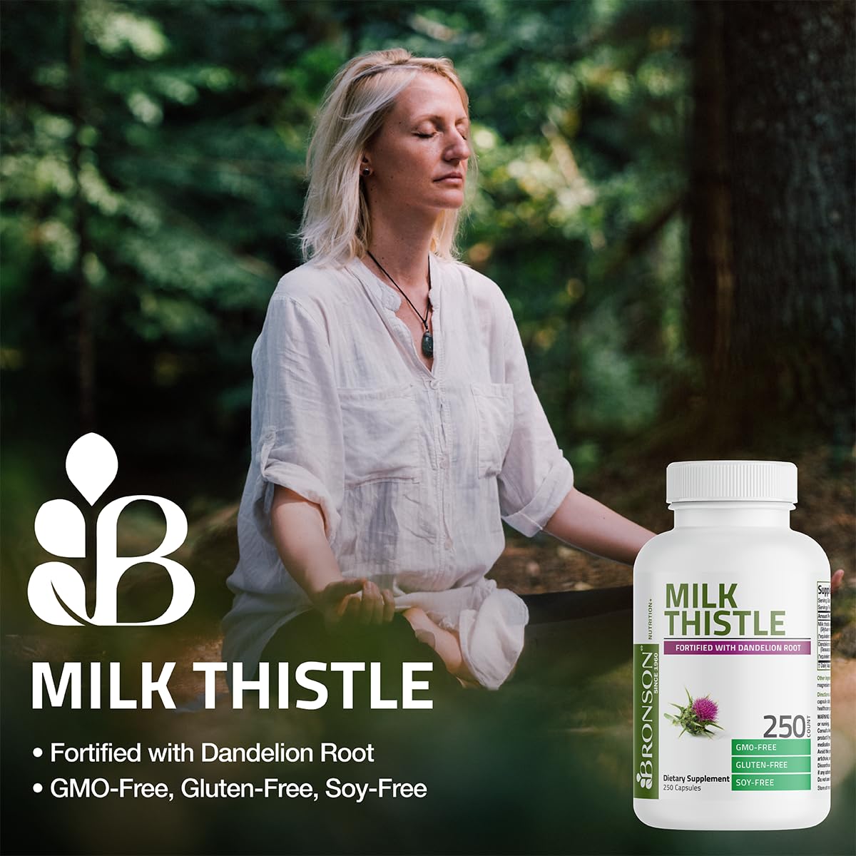 Bronson Milk Thistle with Dandelion Root – Liver Health Support, 120 Capsules