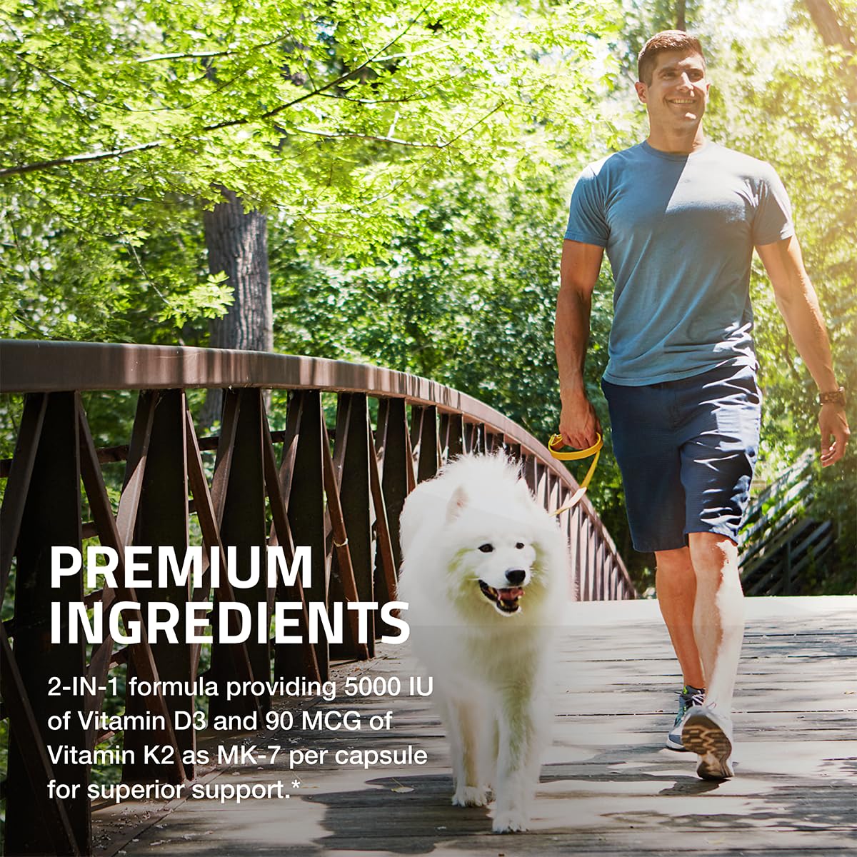 Bronson Vitamin K2 D3 (MK-7) Supplement – 60 Capsules | Non-GMO