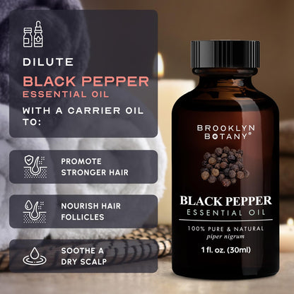 Brooklyn Botany Black Pepper Essential Oil - 1 oz | Pure & Natural