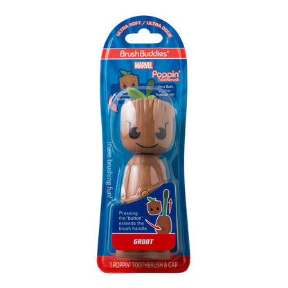 Brush Buddies Marvel Groot Kids Toothbrush - Soft Bristles & Poppin' Cap